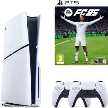 Sony Playstation 5 1 Tb Slim CD Edition Oyun Konsolu + 2. Ps5 Kolu + Fc 25 Oyunu
