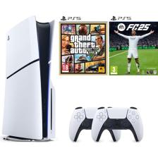 Sony Playstation 5 1 Tb Slim CD Edition Oyun Konsolu + 2. Ps5 Kolu + Ps5 Fc 25 + Ps5 Gta 5