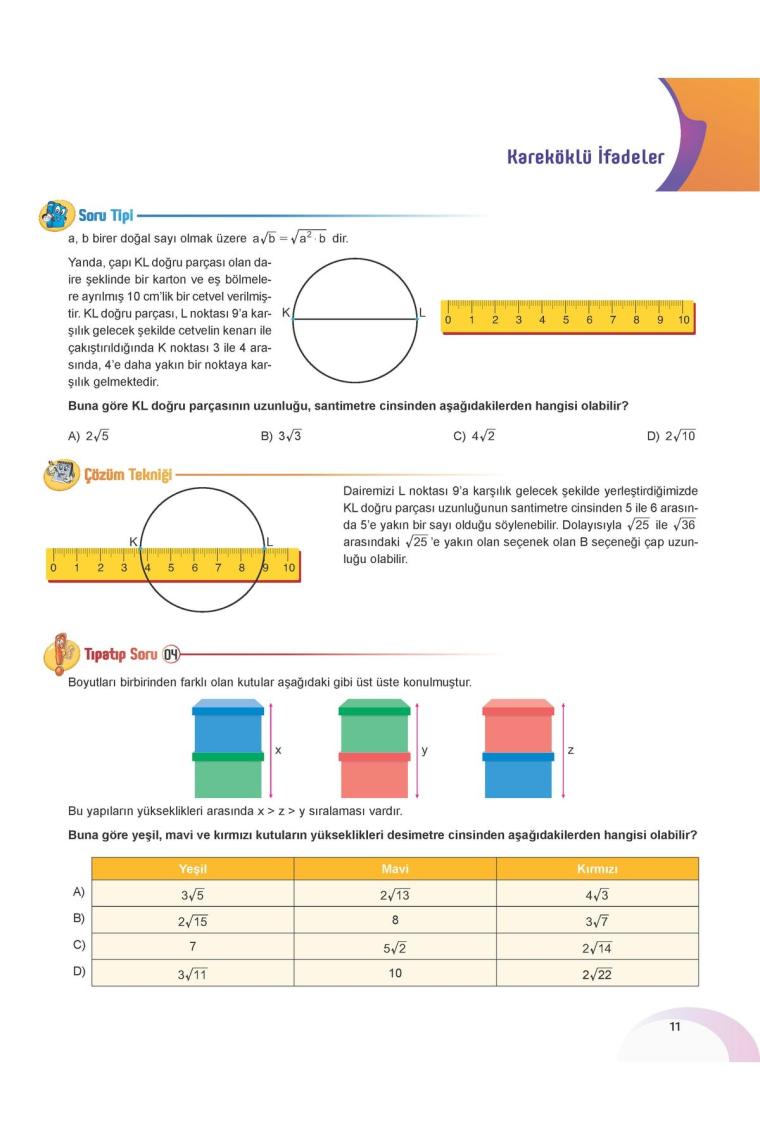 8. Sınıf Tam Matematik 3 Teknik Analiz Modülleri & Kareköklü Sayılar Serkan Akça