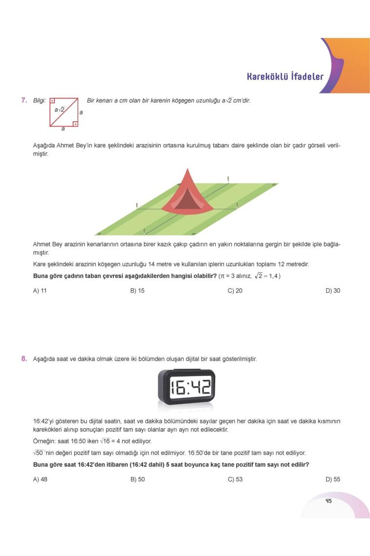 8. Sınıf Tam Matematik 3 Teknik Analiz Modülleri & Kareköklü Sayılar Serkan Akça