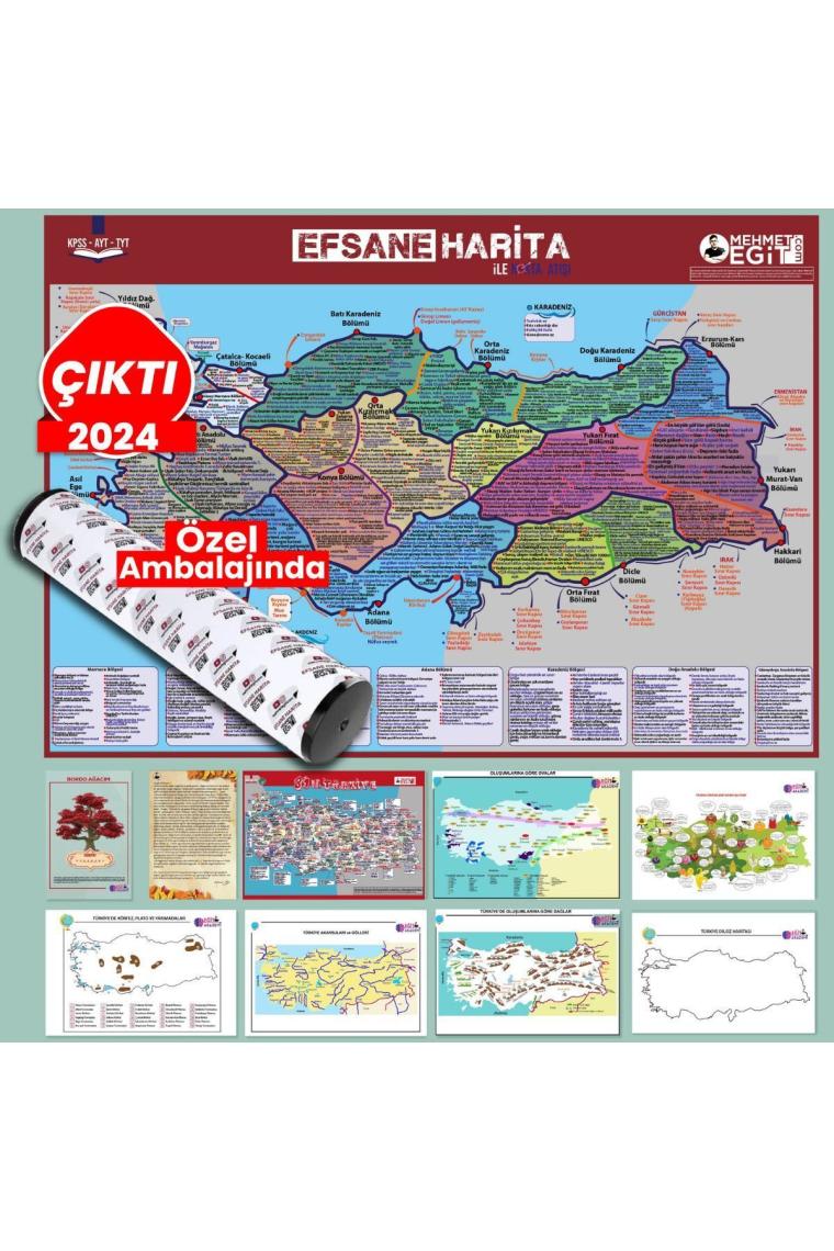 Kpss Tyt Ayt Efsane 10 Lu Harita Seti - Mehmet Eğit