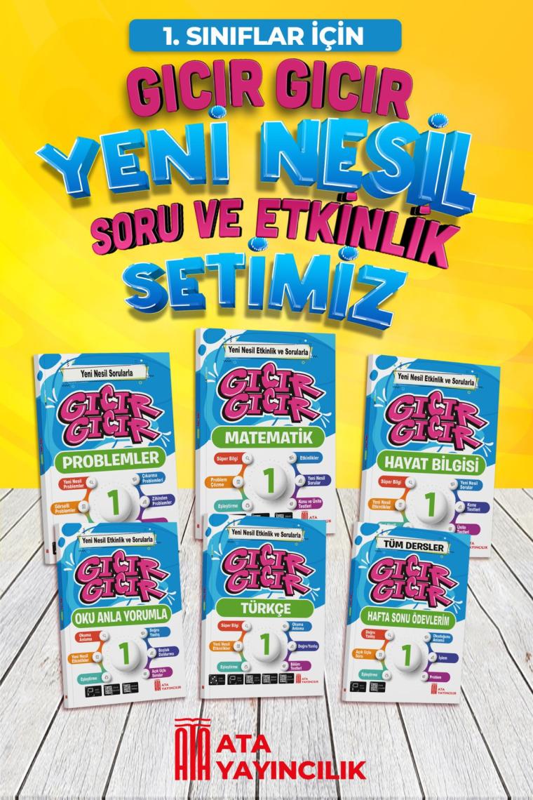 1. Sınıf Gıcır Gıcır 6'lı Set (türkçe-matematik-haya Bilgisi-problemler-oku Anla Yorumla-hafta Sonu