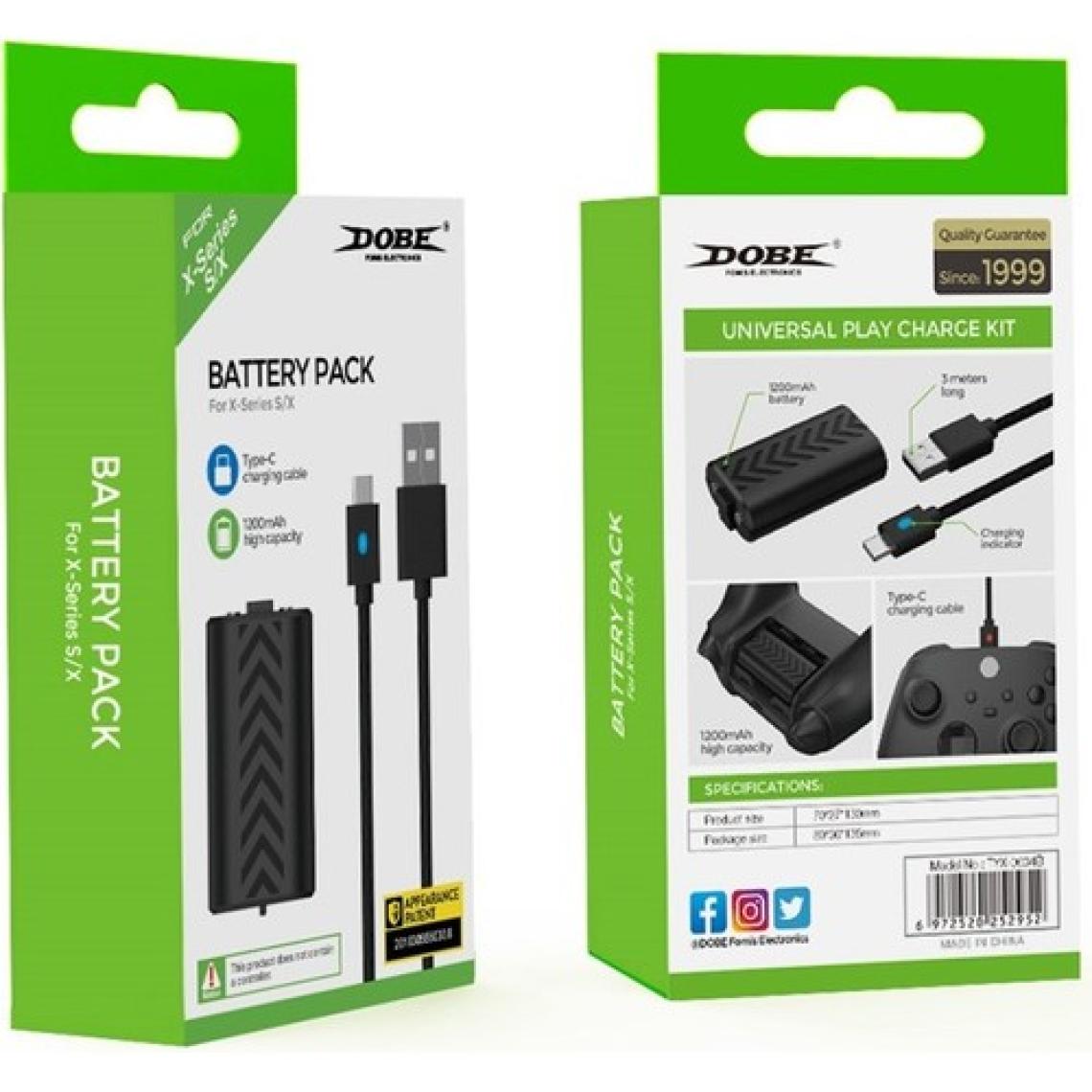 Dobe Xbox Series S-X Gamepad Batarya Şarj Kablosu Set