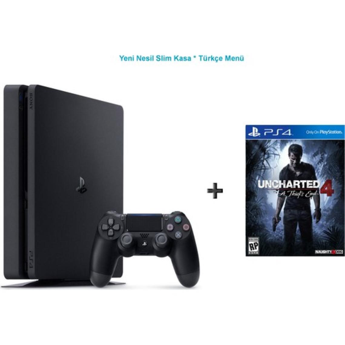 Sony Ps4 Slim 500 GB Oyun Konsolu + Uncharted 4 -Türkçe Menü