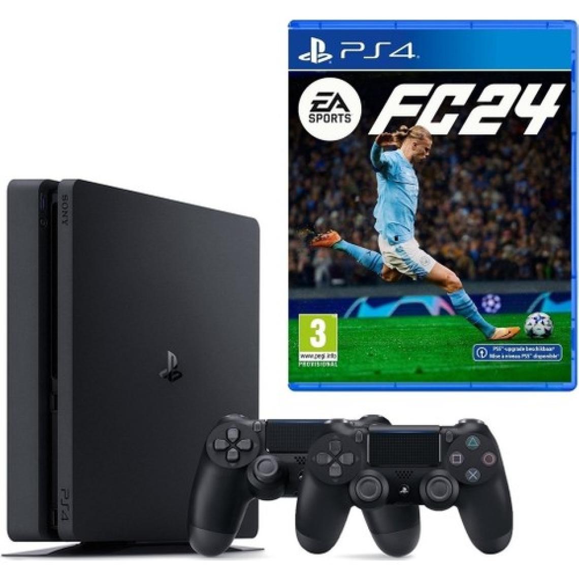 Sony Playstation 4 Slim + 2.Dualshock + Ps4 Fc 24