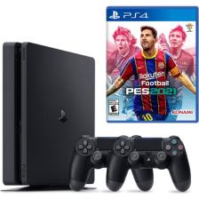 Sony Playstation 4 Slim + 2.Dualshock + PS4 Pes 2021