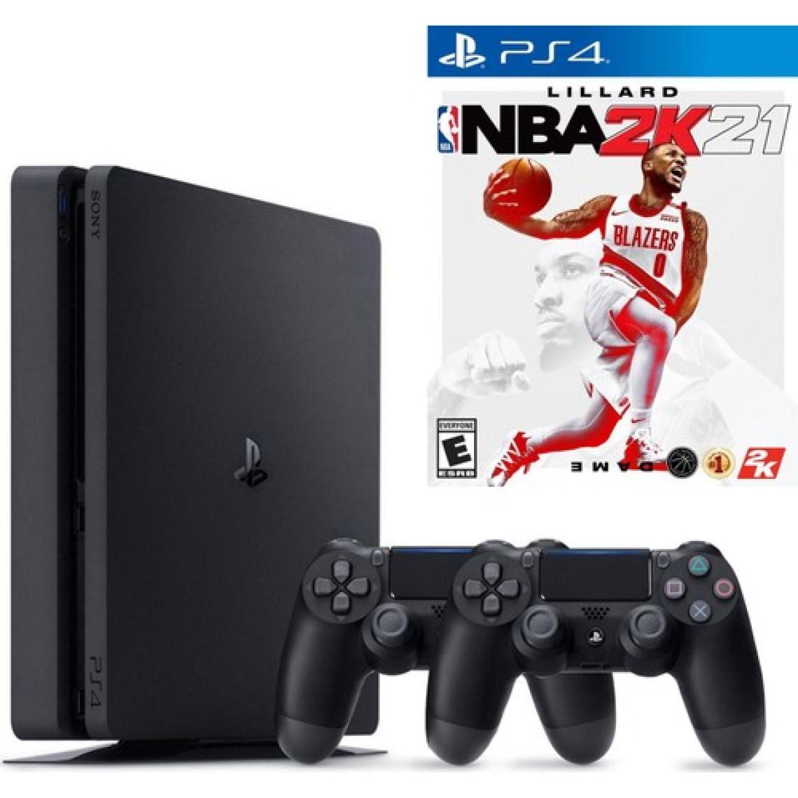 Sony Playstation 4 Slim + 2.Dualshock + PS4 Nba 2K21