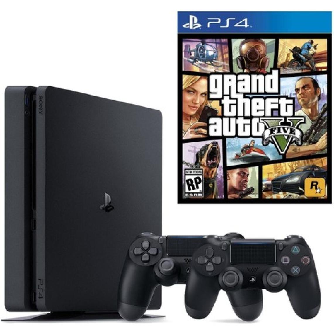 Sony Playstation 4 Slim + 2.Dualshock + Ps4 Gta 5