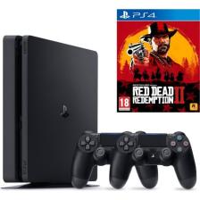 Sony Ps4 Slim 1Tb Oyun Konsolu + 2. Ps4 Kol + Ps4 Red Dead Redemption 2 Oyun