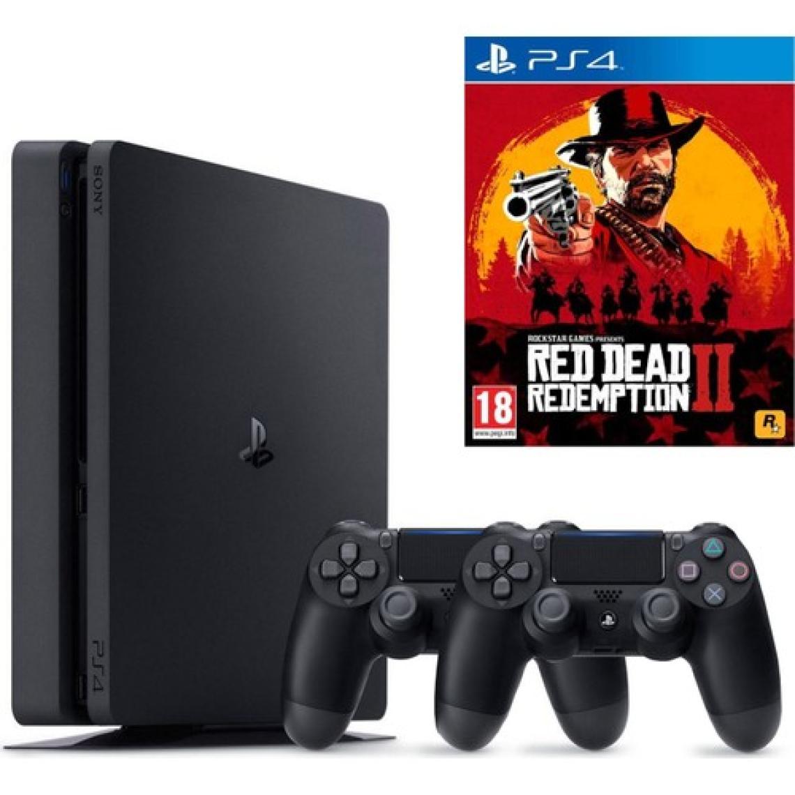 Sony Ps4 Slim 1Tb Oyun Konsolu + 2. Ps4 Kol + Ps4 Red Dead Redemption 2 Oyun