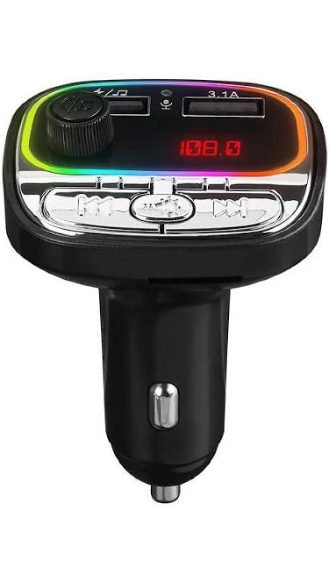 Hytech HY-XCB40 Çift USB 5V 3.1A Rainbow Işıklı LED Ekran Tf Kartlı V5.0 Bluetooth Fm Transmitter