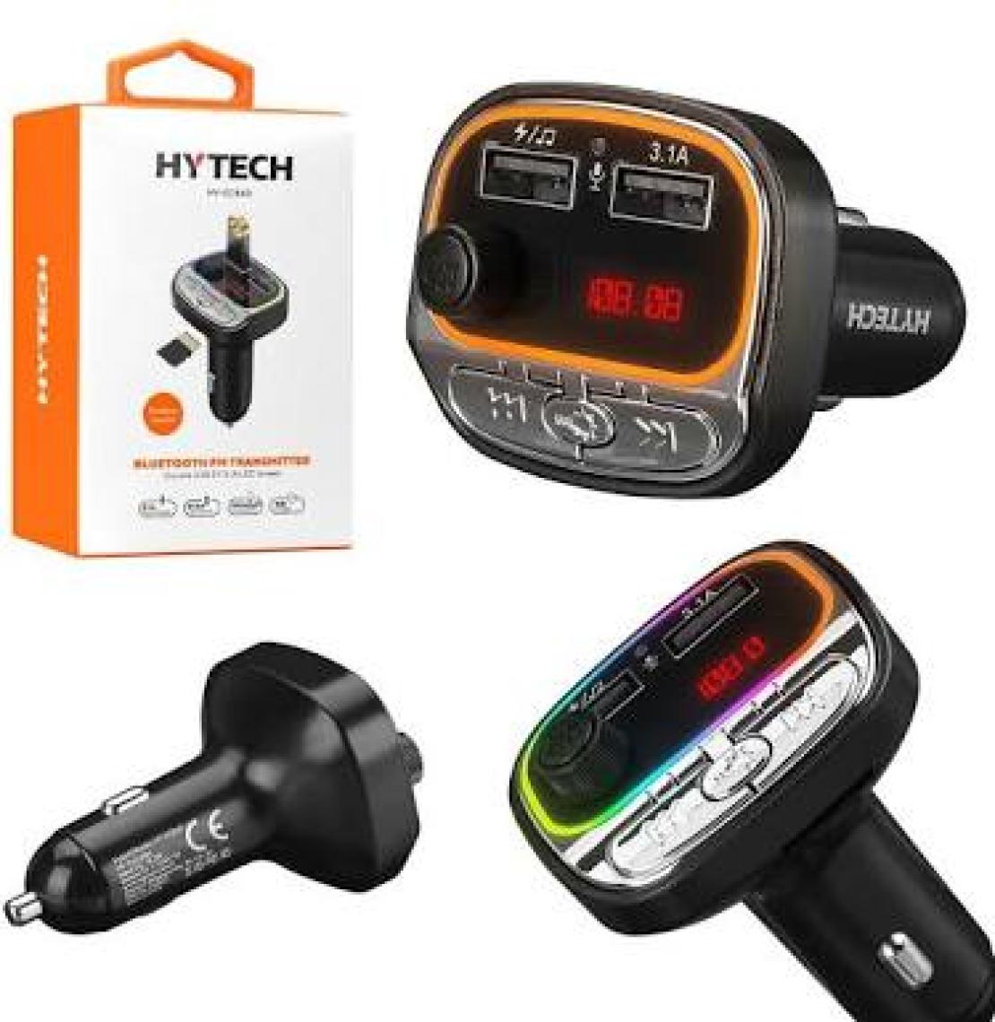 Hytech HY-XCB40 Çift USB 5V 3.1A Rainbow Işıklı LED Ekran Tf Kartlı V5.0 Bluetooth Fm Transmitter