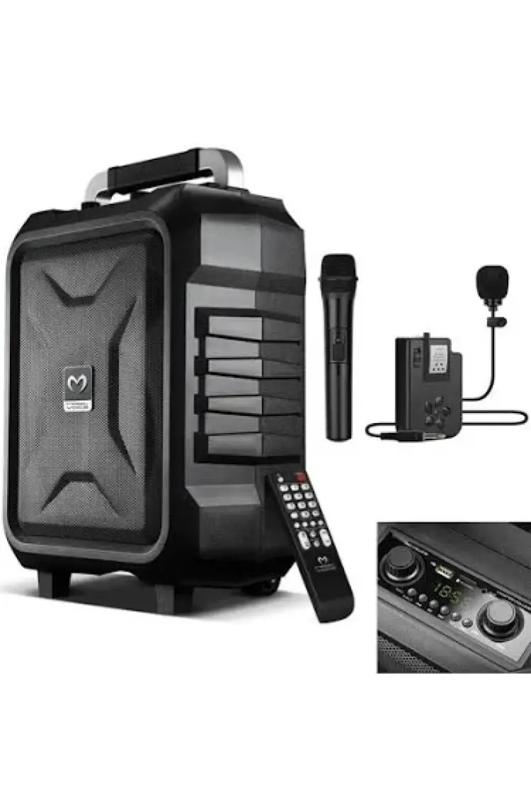 Magicvoice MV-2015 Max 300W USB-SD-BT Siyah 1E-1Y Mikrofonlu Aktif Hoparlör