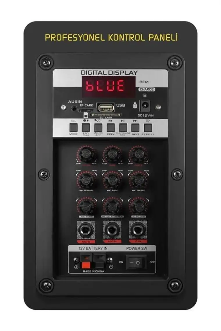 Powerway  Şarjlı Çift Mikrofonlu Hoparlör Karaoke Sistemi Taşınabilir Amfi MT90 Bluetooth Hoparlör