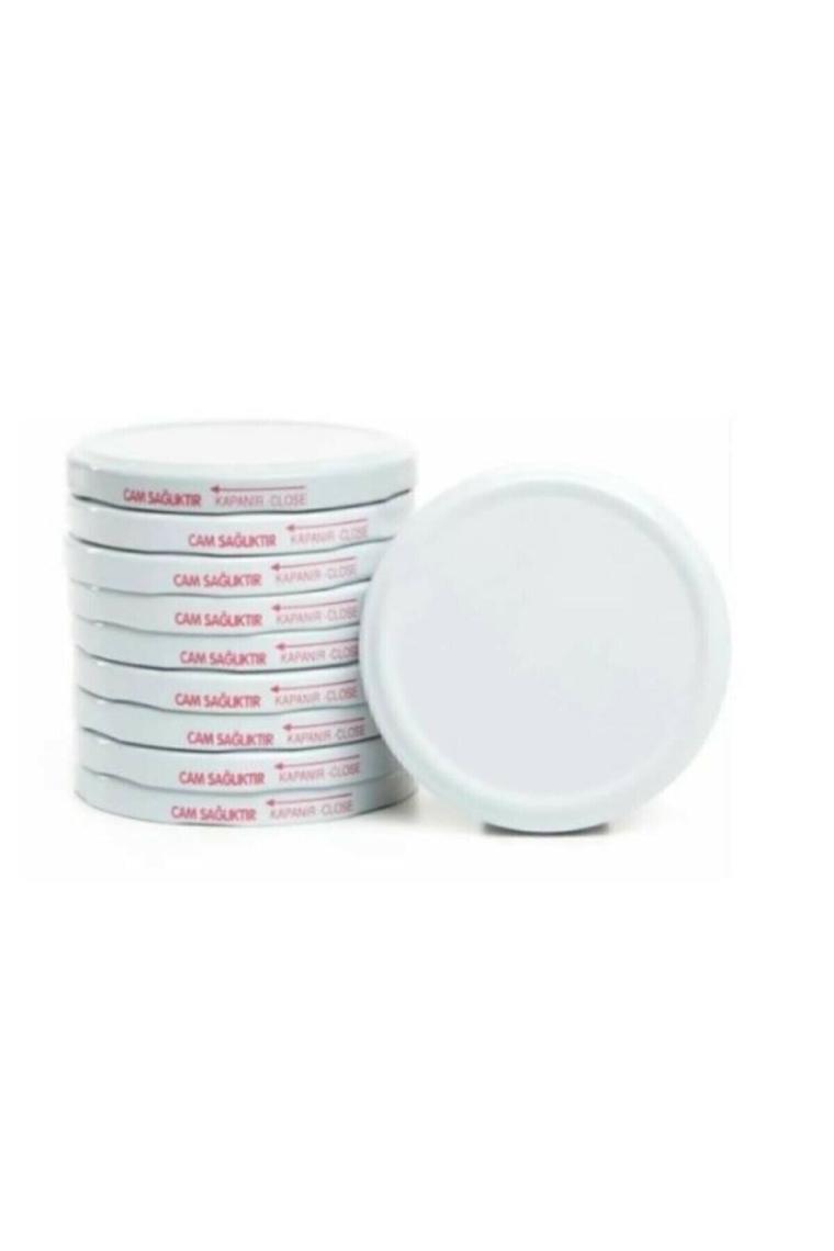 50 Adet Konserve Kapağı Beyaz 82 Mm Silikonlu