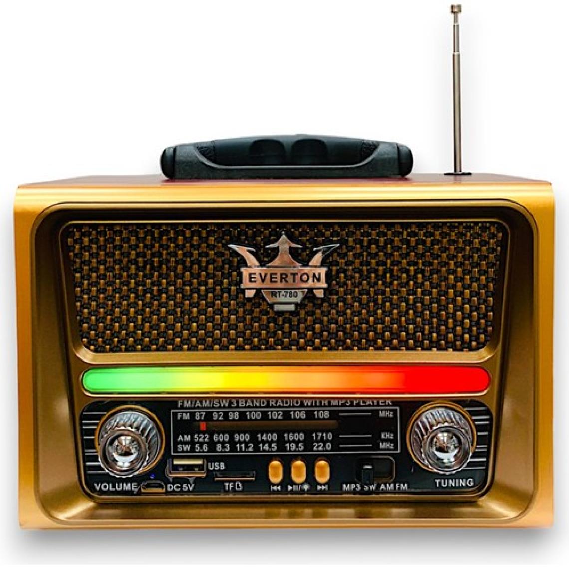 Everton Nostaljik Radyo, Ahşap Desen ve Şık Tasarım (Işıklı Nostaljik Radyo)