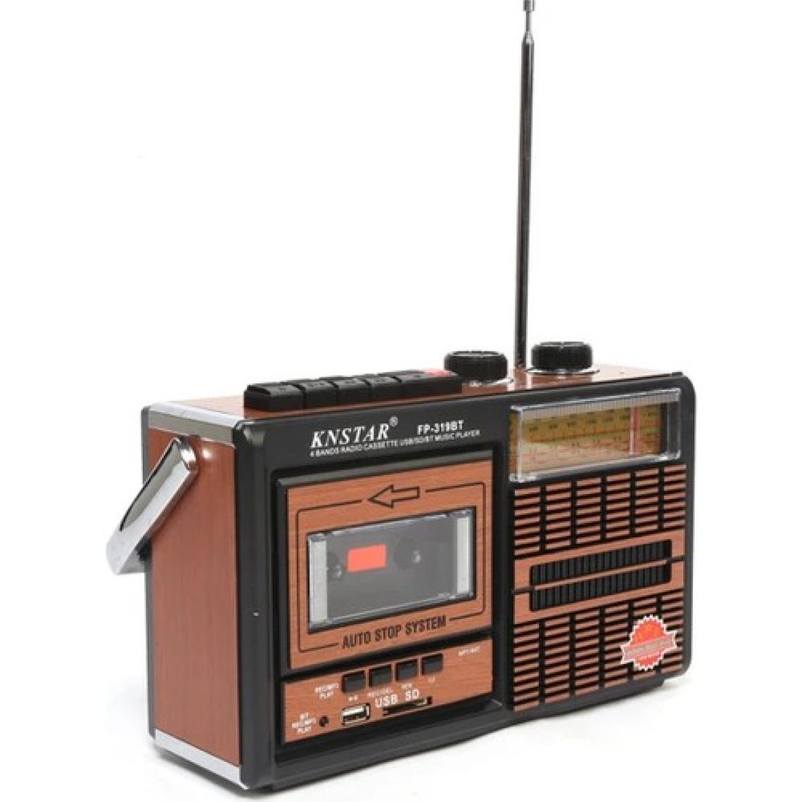 Knstar FP-319BT Nostaljik Bluetooth'lu Kaset Çalar + Usb+Sd+Fm Radyo