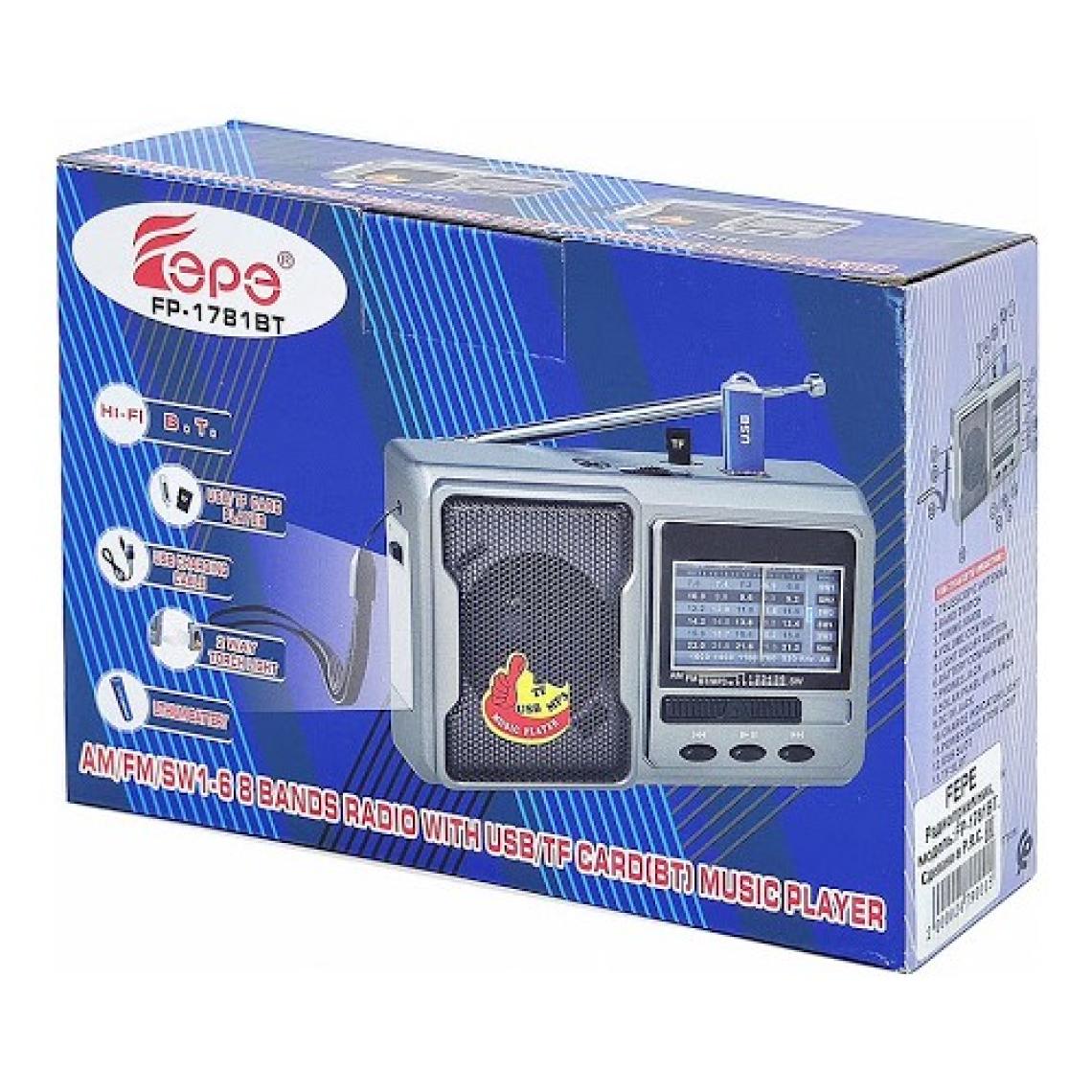 UltraTekno FP-1781BT Fm Radyolu Bluetoothlu Şarjlı Cep Radyosu + El Feneri