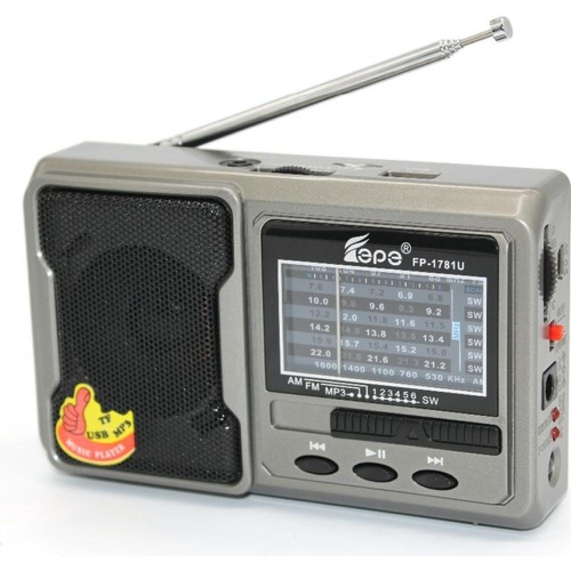 UltraTekno FP-1781BT Fm Radyolu Bluetoothlu Şarjlı Cep Radyosu + El Feneri