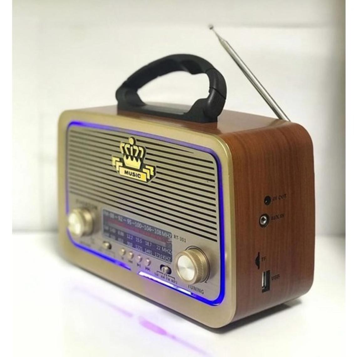 Ataşbey 301 Nostaljik Ahşap/kahve Usb-Tf Bluetooth 3 Band Klasik Radyo