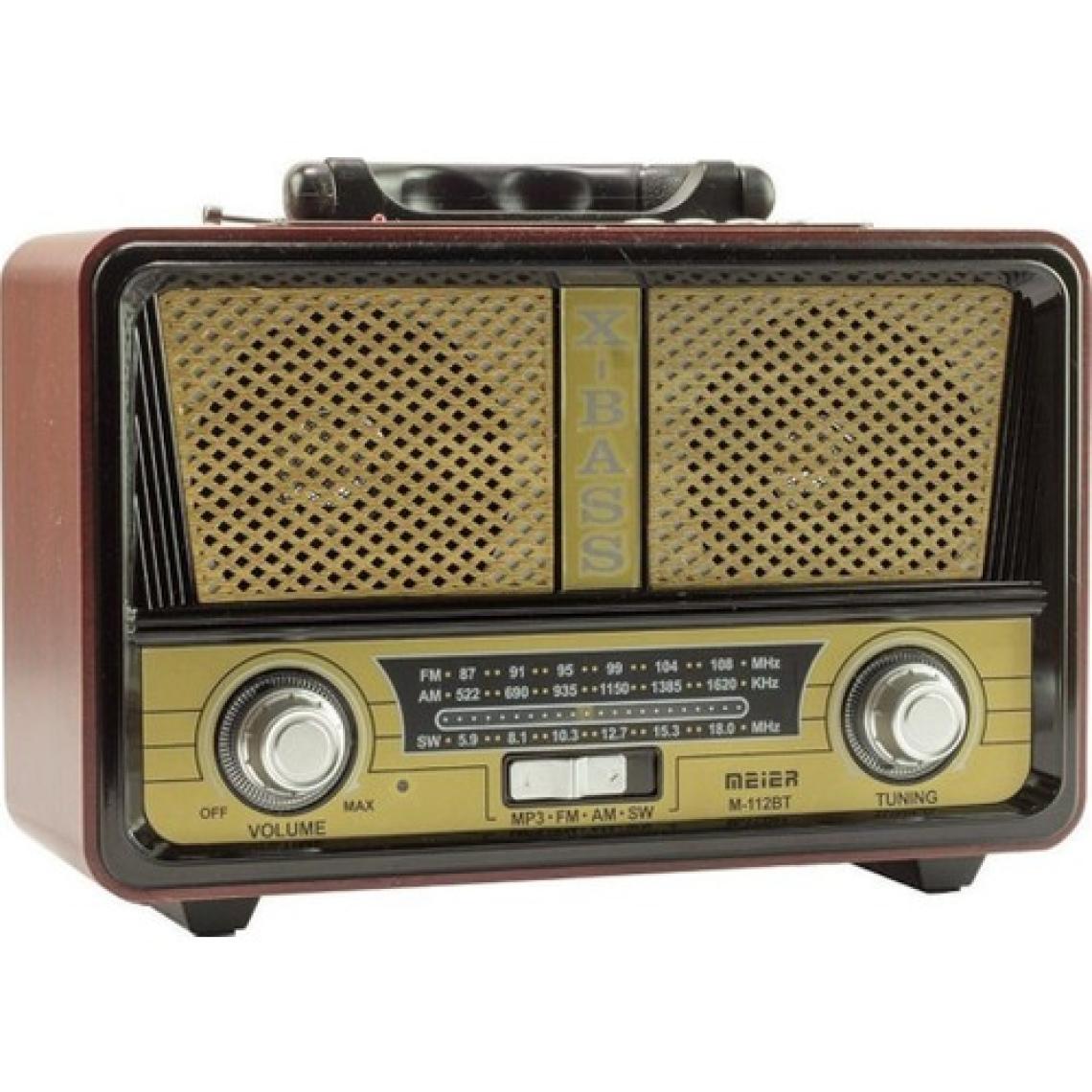 Meier M-112 Bt Nostaljik Ahşap Retro Radyo Bluetooth Fm Sd Aux Us