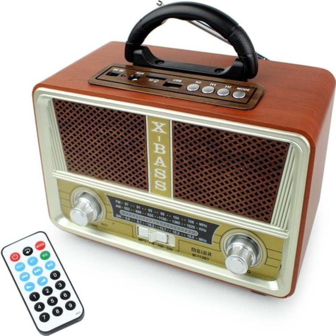 Meier M-112 Bt Nostaljik Ahşap Retro Radyo Bluetooth Fm Sd Aux Us