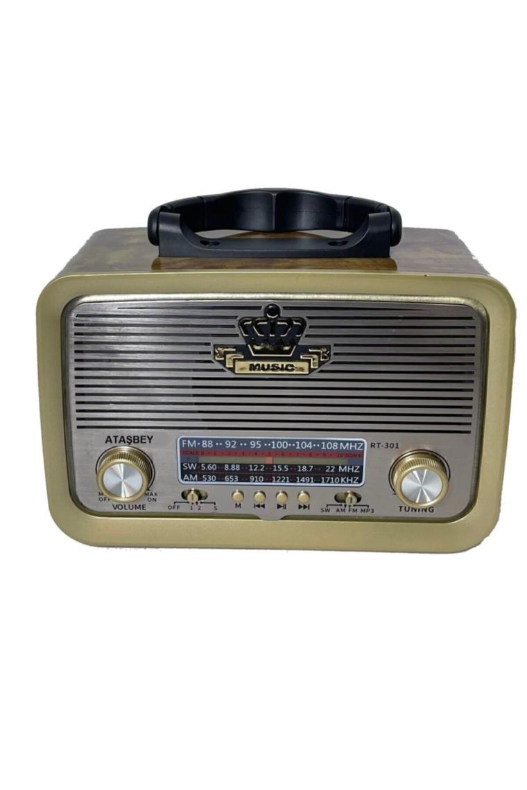 Everton RT-301 Bluetooth-USB-SD-FM Şarjlı  Nostaljik Radyo El Fenerli