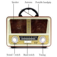 Meirer M 112Bt Dvs nostaljik Görünümlü Usb Sd Bluetooth Fm Am Sw Radyo
