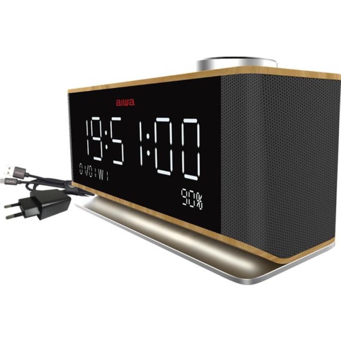 Aiwa CR-90BT Ahşap Hoparlör (Saat & Bluetooth & Fm Radyo)