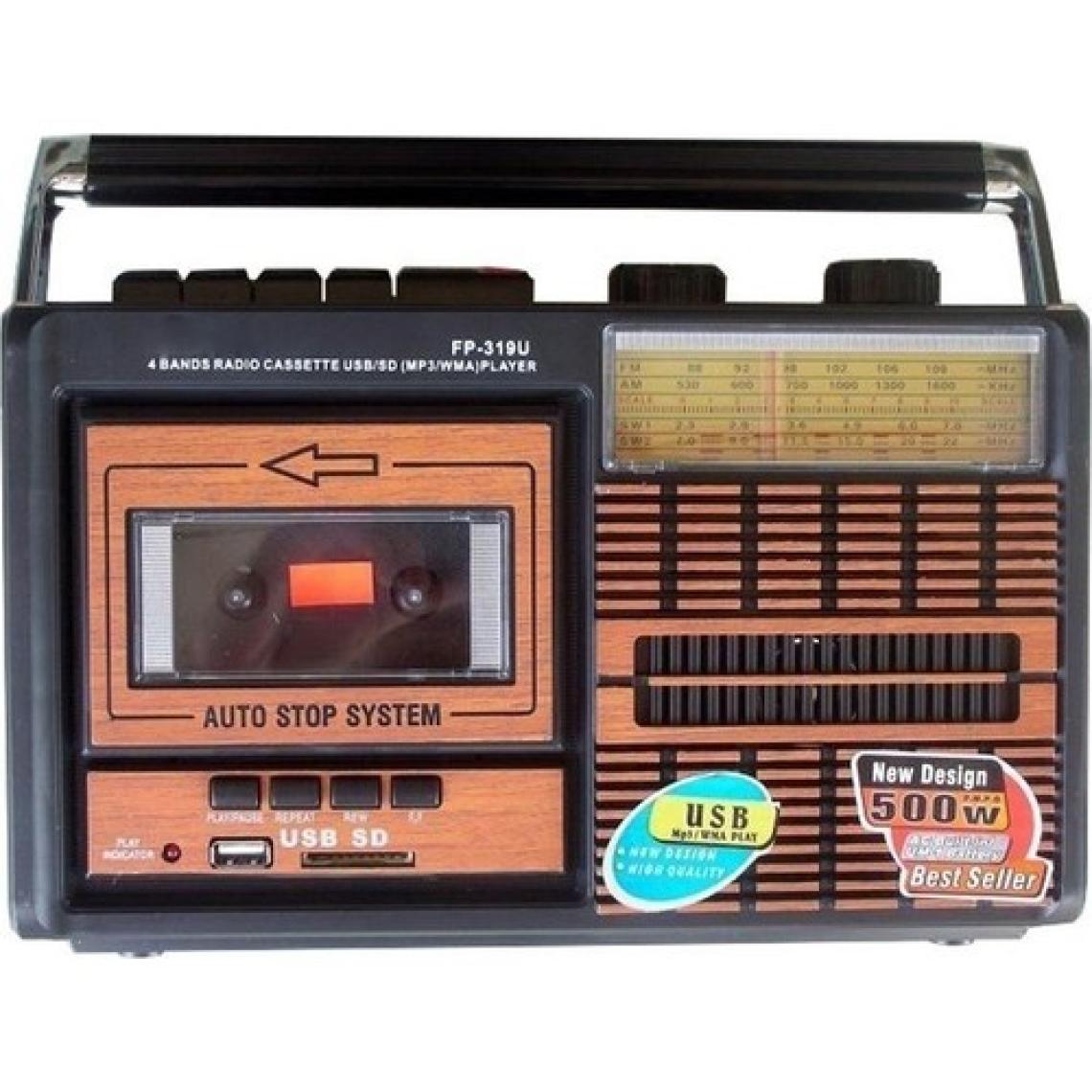 Ultratekno FP-319BT Nostaljik  USB Kaset Çalar Alarm Saatli Radyo