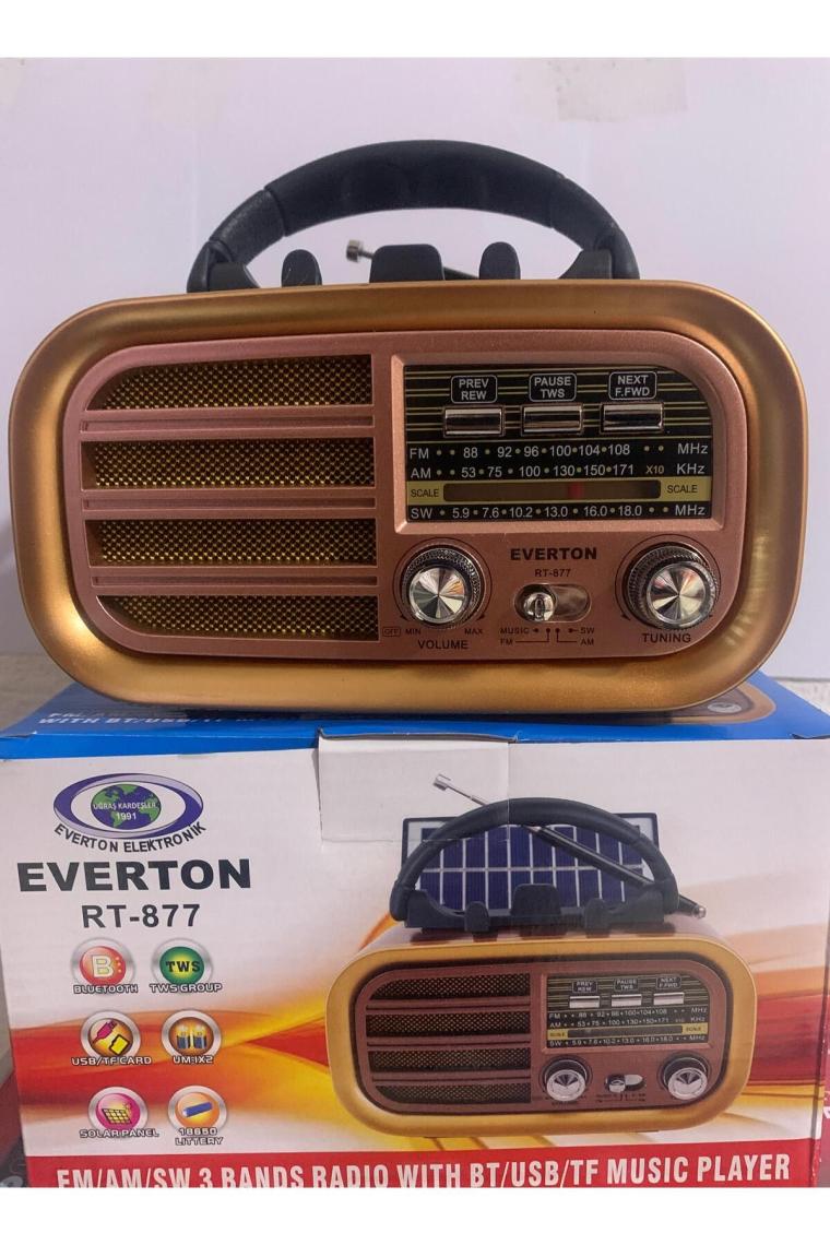 Everton Rt-877 Solar Enerjili Usb\bt\fm\nostajık Müzik Çalar
