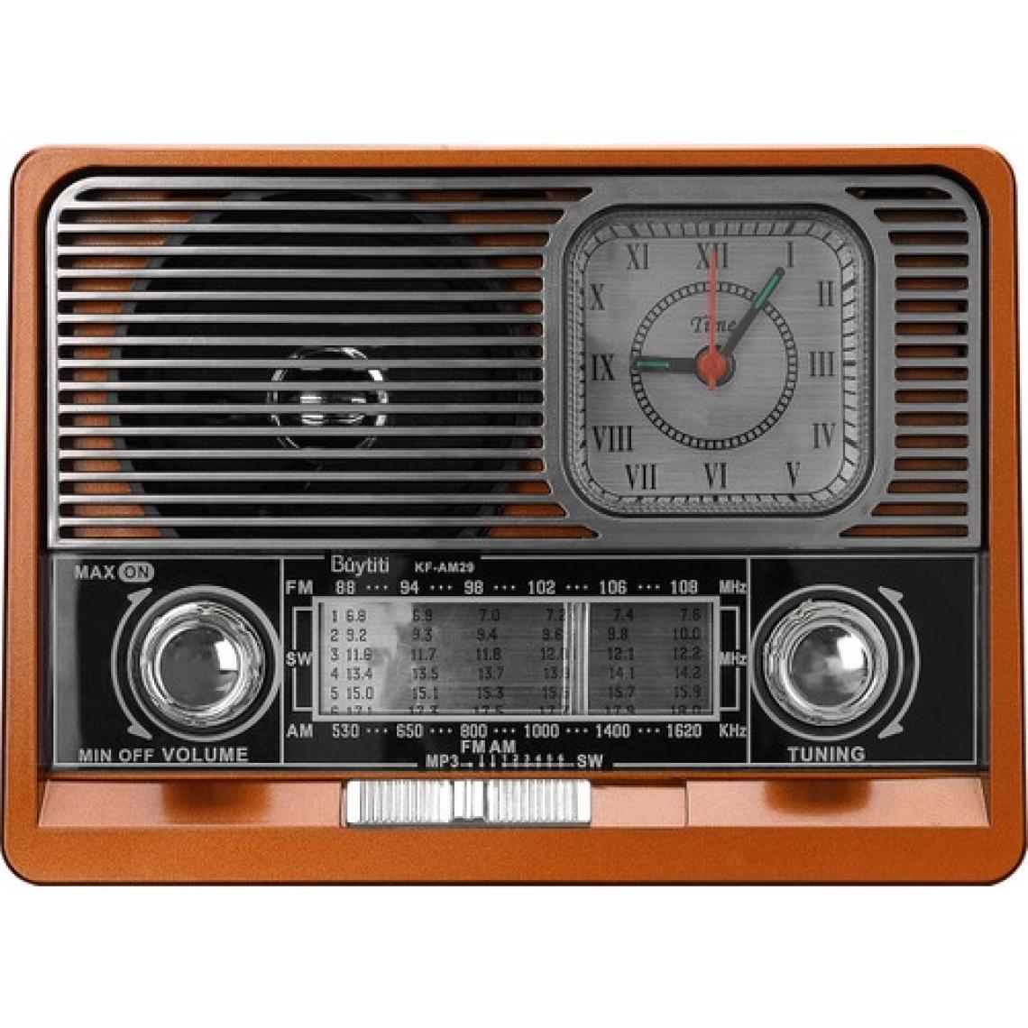 Mikado MDR-105BT Ahşap Usb- Tf Destekli Bluetooth Fm/am/sw 8 Band Klasik Radyo