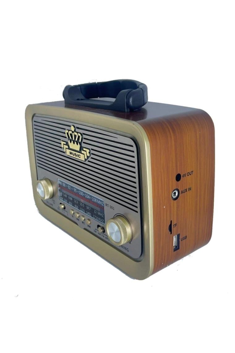 Everton RT-301 Bluetooth-USB-SD-FM Şarjlı  Nostaljik Radyo El Fenerli