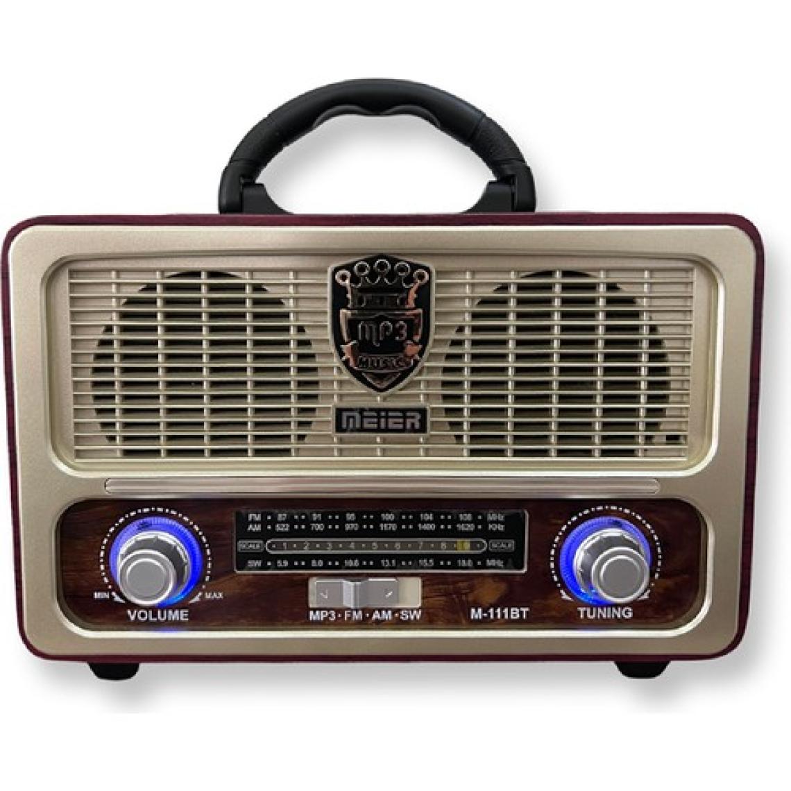 Şıktek Orjinal Nostalji Radyo Ahşap Görünümlü Kumandalı Bluetooth-Usb-Sd Kart Fişli, Şarjlı, Pilli Radyo