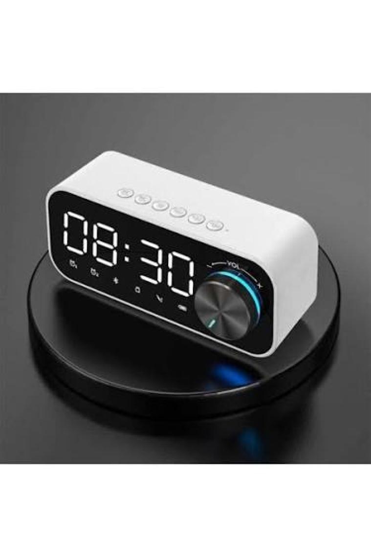 Gplus B126 Radyolu Çift Alarmlı Dijital Göstergeli Bluetooth 5.0 Çok Fonksiyonlu Şarj Edilebilir Hoparlörlü Masa Saati