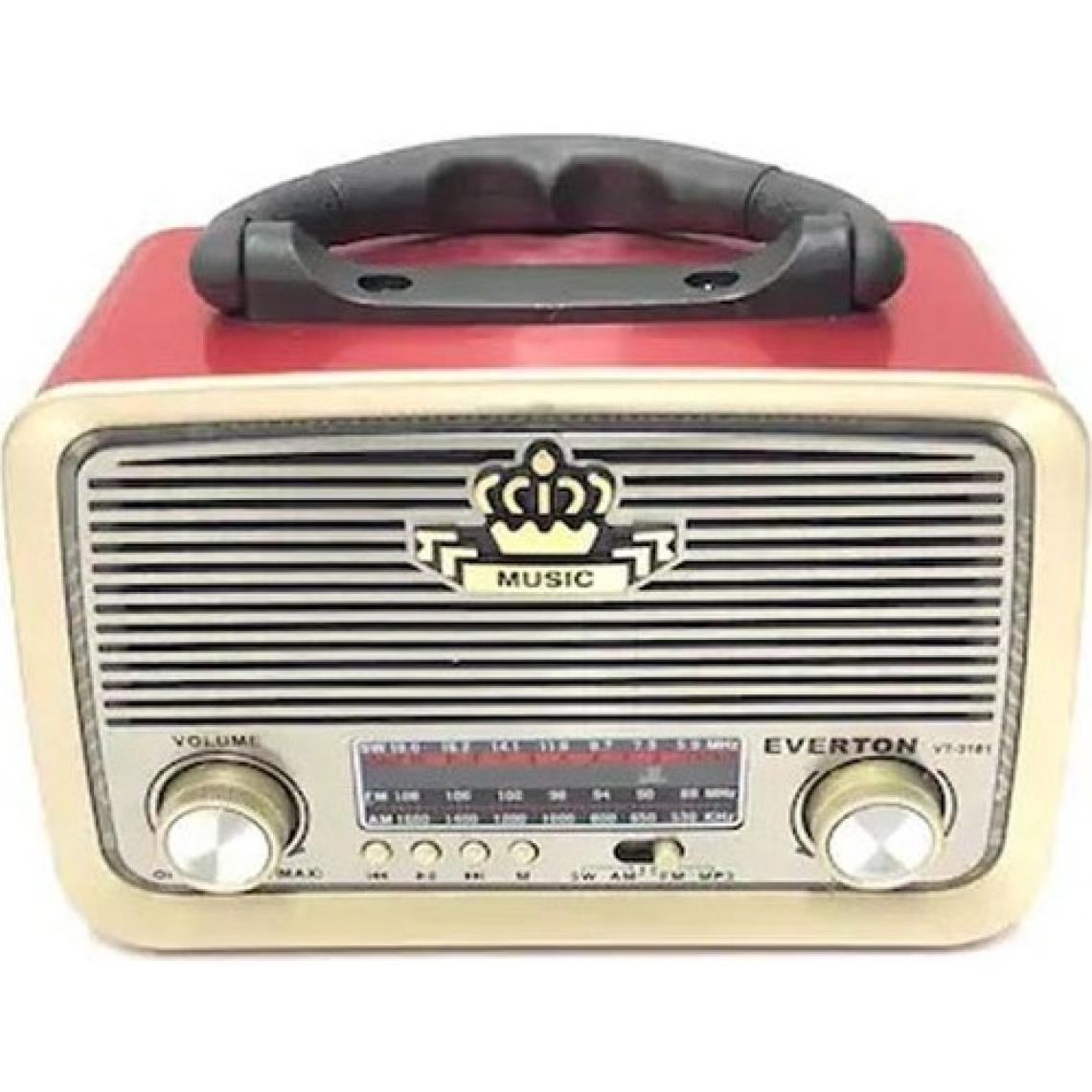 Everton RT-301 Bluetooth-USB-SD-FM Şarjlı  Nostaljik Radyo El Fenerli