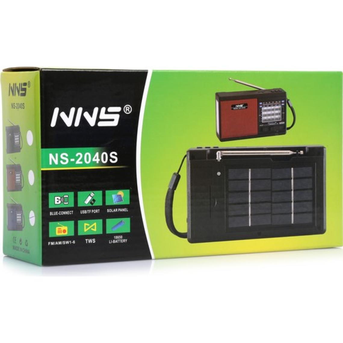 Nns Güneş Enerjili Şarjlı Radyo + El Feneri + Bt + USB + Tf Destekli