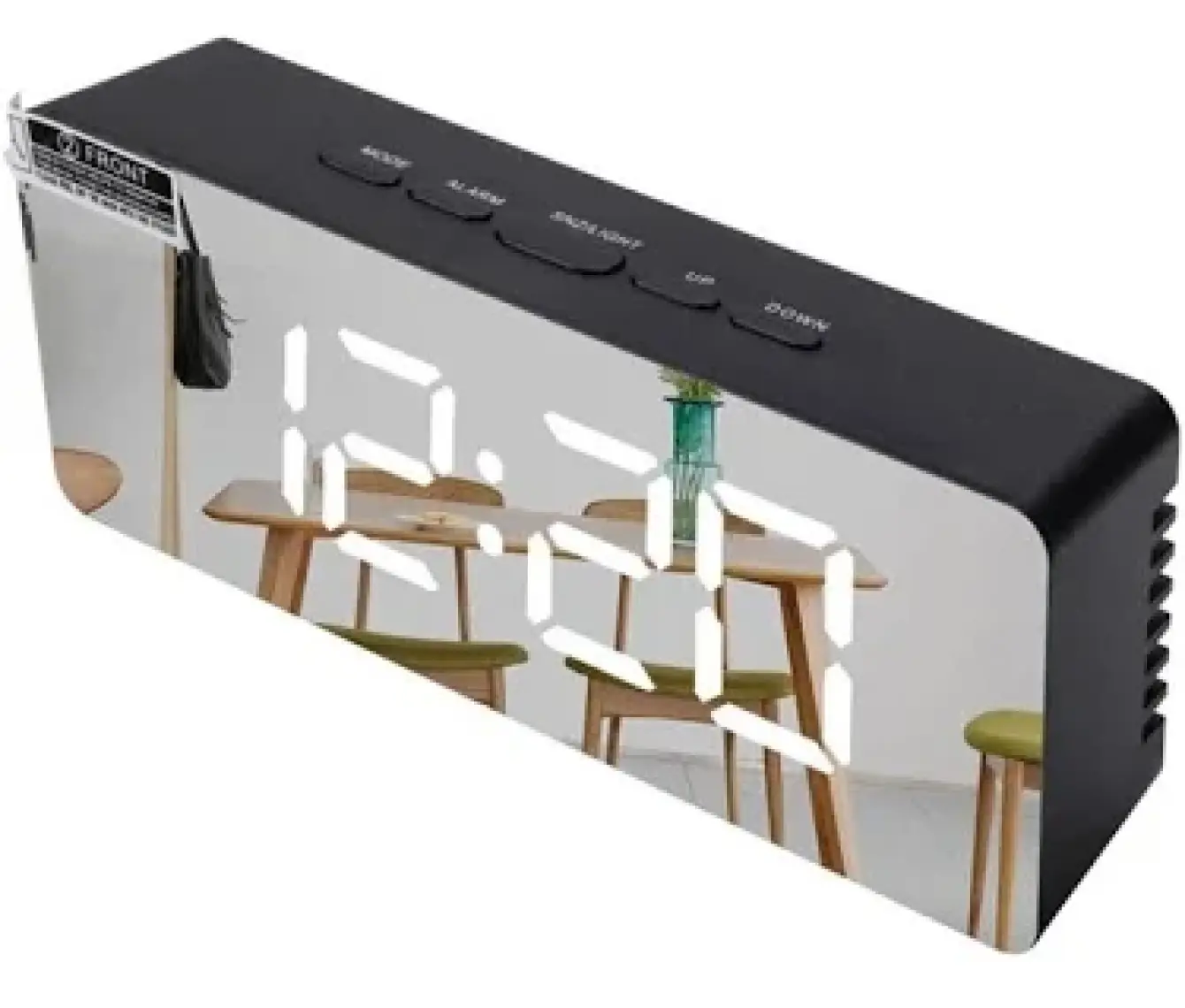 Gplus W561 Çift Alarm Dijital Göstergeli Çok Fonksiyonlu Termometreli Sese Duyarlı Aynalı Yeni Versiyon Masa Saati