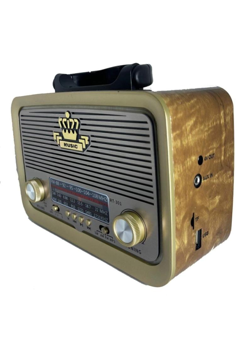 Everton RT-301 Bluetooth-USB-SD-FM Şarjlı  Nostaljik Radyo El Fenerli