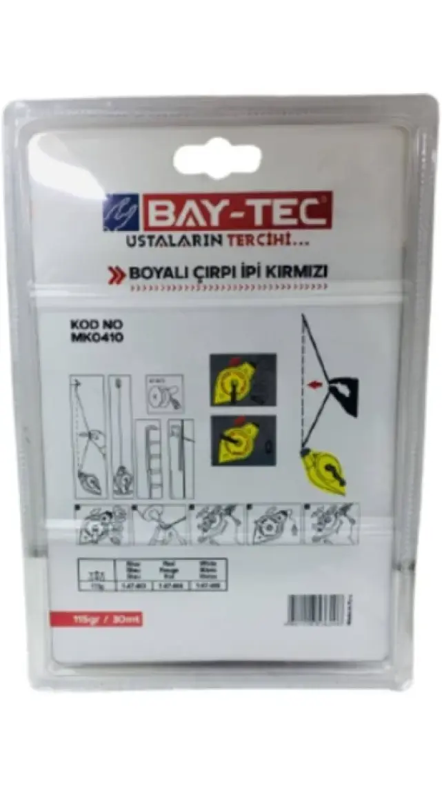 Bay-Tec Baytec Boyalı Çırpı Ipi Kırmızı 30 M