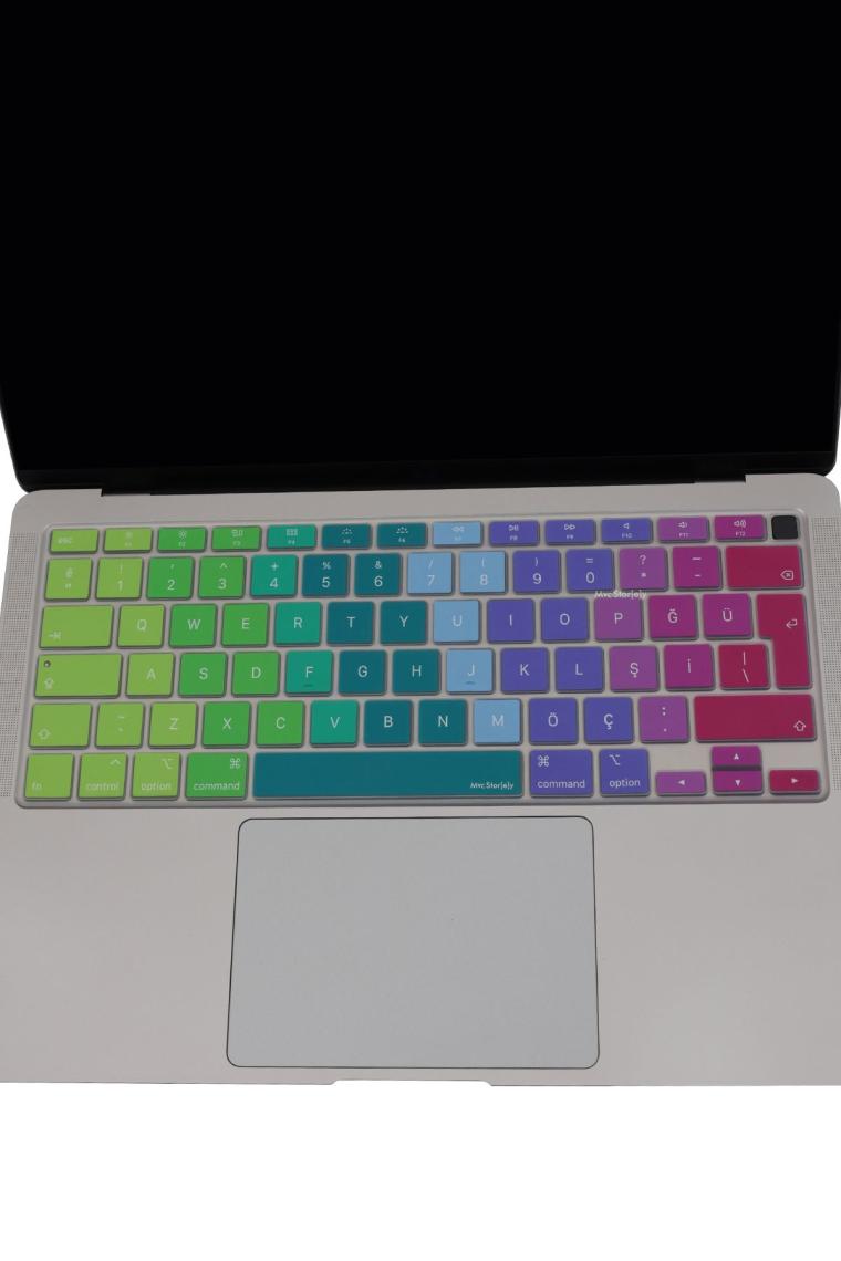 Macbook Air M1 Klavye Koruyucu Kılıf Touchıd A2179 A2337 Ile Uyumlu Türkçe Q Baskılı Dazzle