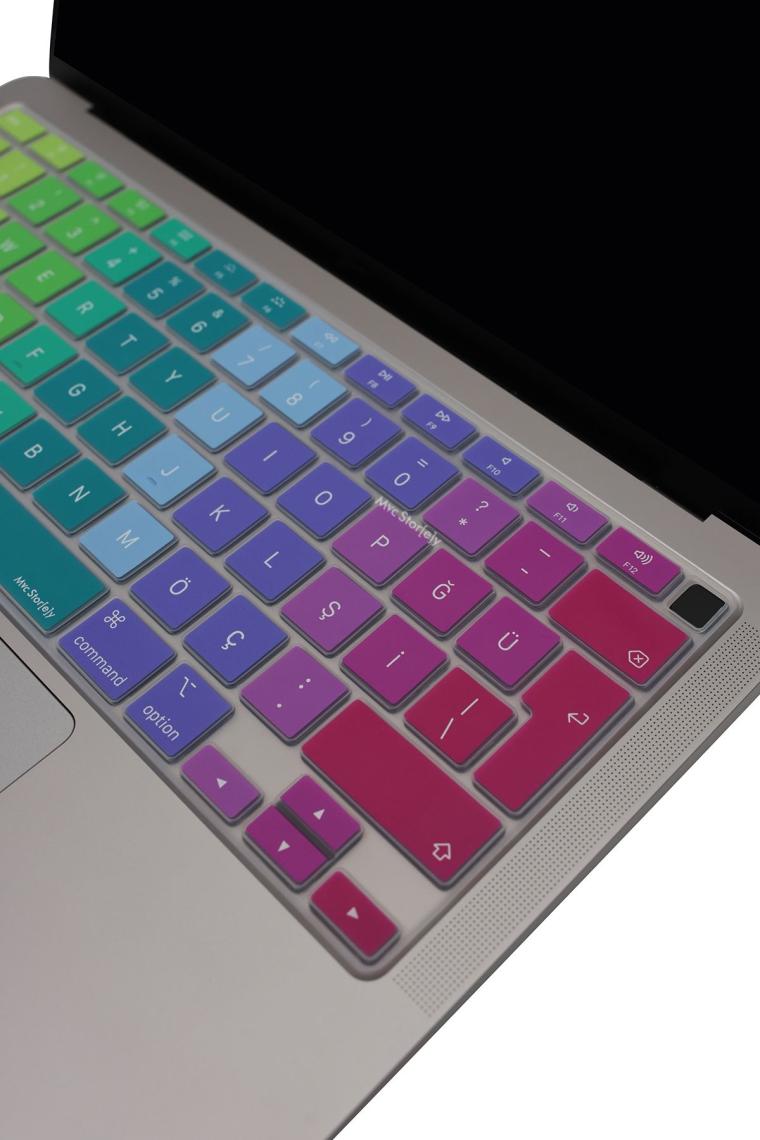 Macbook Air M1 Klavye Koruyucu Kılıf Touchıd A2179 A2337 Ile Uyumlu Türkçe Q Baskılı Dazzle