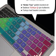 Macbook Air M1 Klavye Koruyucu Kılıf Touchıd A2179 A2337 Ile Uyumlu Türkçe Q Baskılı Dazzle