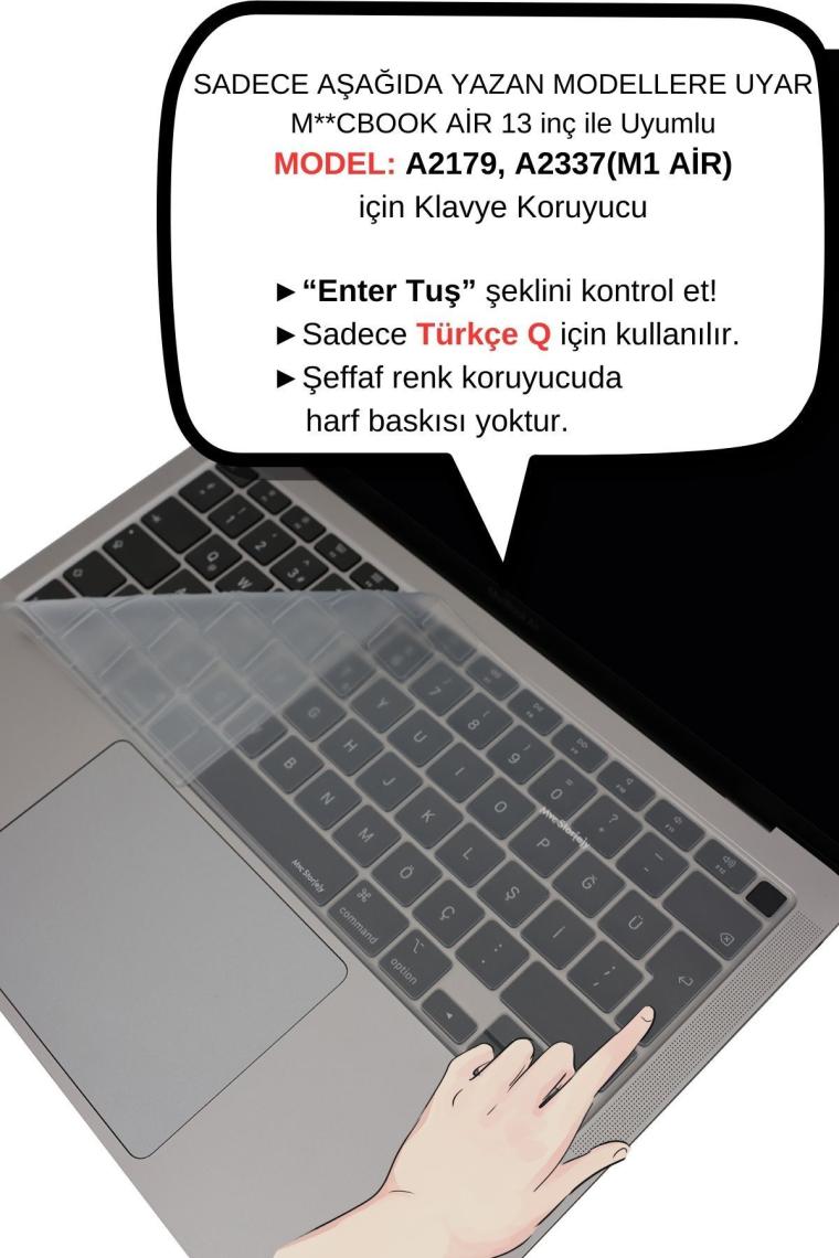 Macbook Air M1 Klavye Koruyucu Türkçe Q A2179 A2337 Ile Uyumlu