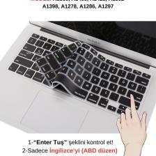 Macbook Klavye Air Pro Koruyucu (US TO TR) (ESKİ USB'Lİ MODEL 2008-2017) Ile Uyumlu