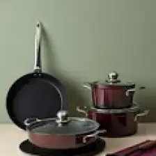 Madame Coco Titanium Professional Tencere Seti 7 Parça - Bordo
