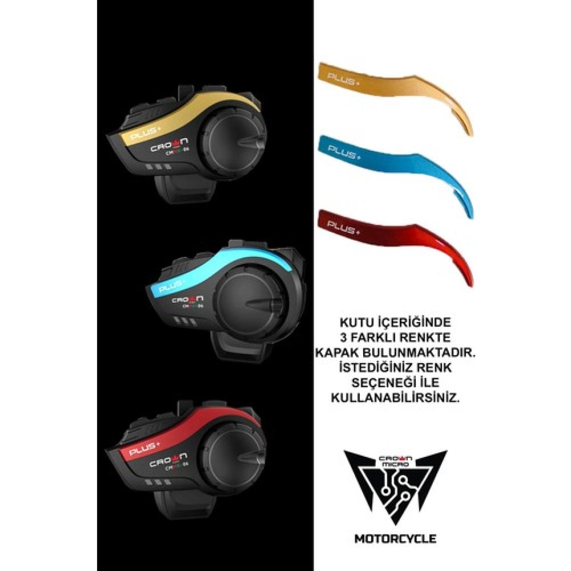 Crown Micro 6 Kişilik interkom Motosiklet Kask Bluetooth intercom kulaklık Seti CMMK-06 PLUS+