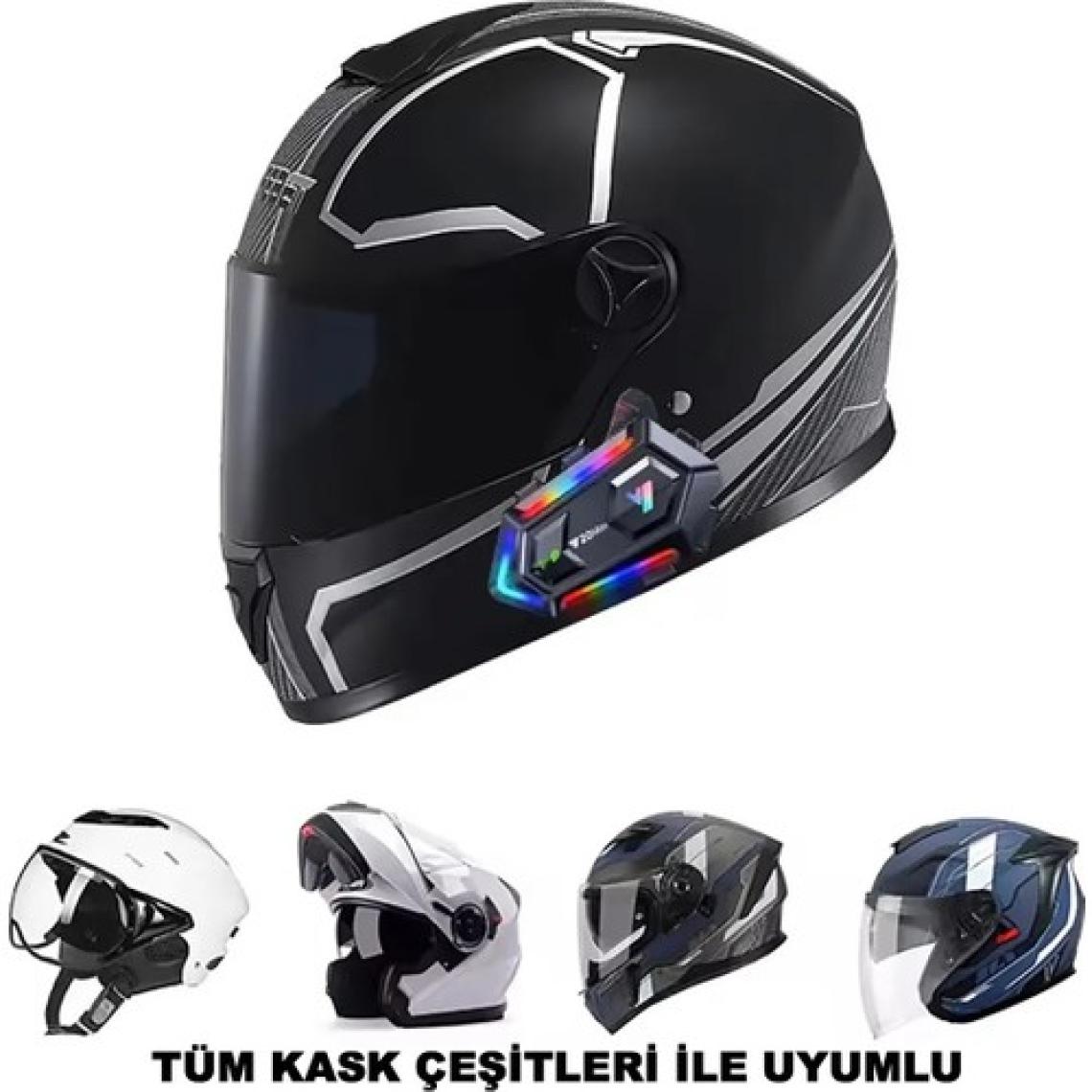 Serreha Y20 Max Su Geçirmez Kask 2 Kişi Bağlantılı Rgb Intercom