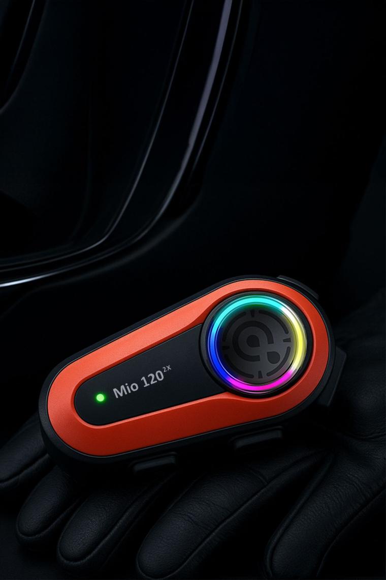 Mioji Mio 120 2x RGB 1000mAh IPX6 1500m 2 Kişilik Kask Intercom Motosiklet Bluetooth Kulaklık
