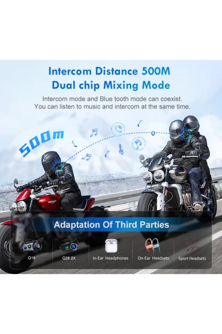 Comse 6 Kişilik Motosiklet Kask Bluetooth intercom Seti Su Geçirmez 1000m mesafeli Müzik Paylaşımlı
